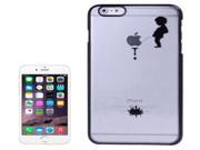 Manneken Pis Pattern Ultra Thin Plating Border Transparent Plastic Case for iPhone 6 Plus 6S Plus Black