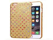 Colorful Star Pattern Flash Powder Series PU Paste Skin Plastic Protective Case for iPhone 6 Plus 6S Plus Gold
