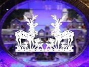 Home Decor Symmetrical Christmas Deers Removable Wall Stickers Size 57cm x 46.5cm White