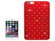 Bling Diamond Stars Plating Skinning Plastic Case for iPhone 6 Plus 6S Plus Red