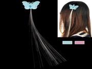 Butterfly Style Color changing Luminous Pigtail Hair Clips LED Light Fiber for Christmas Activities Random Color Delivery