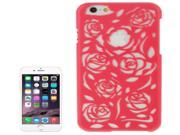 Hollow Out Rose Flowers Pattern Protective Hard Case for iPhone 6 Plus 6S Plus Red