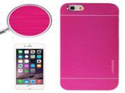 2 in 1 Brushed Texture Metal Plastic Protective Case for iPhone 6 Plus 6S Plus Magenta