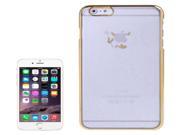 Little Devil Fork Pattern Ultra Thin Plating Border Transparent Plastic Case for iPhone 6 Plus 6S Plus Gold