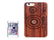 Camera Carved Pattern Rosewood Patch Protective Case for iPhone 6 Plus 6S Plus
