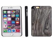 Wood Texture PU Paste Skin Metal Protective Case for iPhone 6 Plus 6S Plus Black