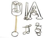 Brain Teasers Wire Metal Intelligence Puzzle Rings Set