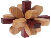 Intelligence Wooden Flower Style Pull Apart IQ Puzzle Magic Cube Toy