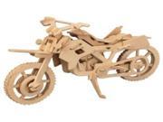 Child 3D Wooden Puzzle Cross Country Motorcycle Model Construction Kit Gift