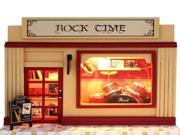 Creative Rock Style DIY European Shop Mini House European Miniature Shop DIY Mini House with Light