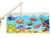 Marine Bilogical Food Chain Magnetic Fishing Game Wooden Educational Toy