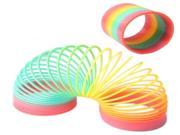 Classic Toy Kaleidoscope Rainbow Ring Folding Plastic Spring Coil Toy for Children Random Delivery