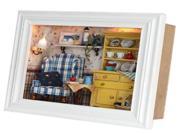 3D Wood Frame LED Light Summer Afternoon Style DIY Creative Room Dollhouse Lovely Toy House Miniatures Kit Gift