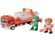 1 42 Scale Metal Plastic Green Cleaning Truck Two Dustman Model Toy Orange