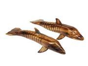 Cute Mobilizable Wooden Dolphin Toy Decoration Desktop Display Collection 2 Pcs in One Packaging The Price is for 2 Pcs