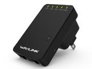 Wavlink Wireless N Mini Router Wi Fi Range Extender Repeater 2.4GHz Ethernet 300Mbps Network Signal Booster Black
