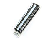 Unique Bargains Clear Cover 15A Dual Row 15 Pole Barrier Terminal Strip Cable Connector