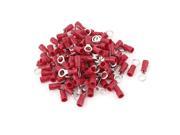 Unique Bargains 100 Pcs 2 5S Insulated Wire Connector Ring Crimp Terminal Red 16 14AWG