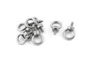 Unique Bargains 8 PCS Silver Tone Stainless Steel Wire Rope Eye Bolt M6