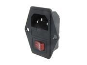 6A 250V AC Rocker Switch 3 Pin IEC320 C14 Inlet Module Plug Fuse