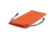 Water Resistant Drawstring Closure Glasses Jewelry Cellphone Pouch Orange