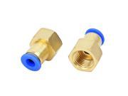 Unique Bargains 2 Pcs 1 4PT Female Thread One Touch Quick Coupling Connector for 6mm Tubing