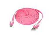 9.8ft Pink USB Type A to Micro 5 Pin USB Data Cable Line for HTC
