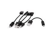 5pcs Black 12.5cm 5 USB 2.0 A Male to Micro B Extension Cable Cord