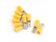 Unique Bargains 10 x 24A MDD5 250 Insulated Male Spade Crimp Terminals Yellow for 12 10 AWG