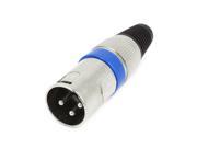 Unique Bargains KTV MIC Male Jack Plug 3 Pin XLR Microphone Cable Adapter Black Silver Tone