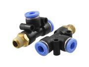 Unique Bargains 2pcs Pneumatic 1 8 Thread 6mm T Joint One Touch Quick Fittings