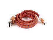 Unique Bargains Orange USB 2.0 Type A Male to Micro USB Male Flat Data Sync Charging Cable 1M