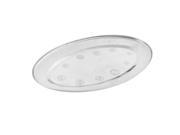 Tableware Oval Shaped Stainless Steel Lunch Dish Plate 33cm Length Silver Tone