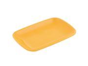 Plastic Rectangle Shape Dessert Cake Appetizer Plate Yellow