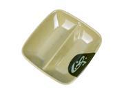 House Restaurant Plastic Square Shaped 2 Compartments Soy Sauce Dish Plate