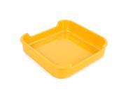 Unique Bargains Square Shaped Kitchenware Pot Tray Dish Plate Yellow