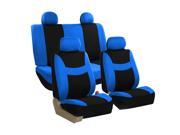 Breathable Car Seat Covers w Headrest for Auto Truck Blue Black