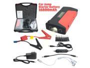 9600mAh Car Jump Starter Battery Booster Power Bank Charge Port LED Light Red