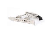 Unique Bargains Computer PC 9 Pin Female Header to 2 USB2.0 A Type Female Adapter Cable