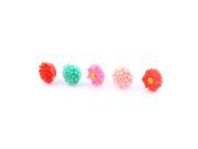 Flower Shaped Head Mobile Cell Phone Earphone Jack Anti Dust Ear Cap 5pcs