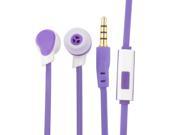 3.5mm Stereo Cell Phone In Ear Earphone Headphone Earbud w Mic Purple