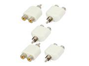 5pcs 1 Male to 2 Female RCA AV Y Splitter Adapter Connector for Audio Cable