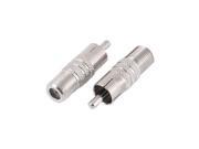 Unique Bargains 2pcs Metal F Type Female to RCA Male Coaxial Jack Straight TV Adapter Connector