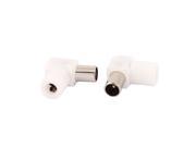 2pcs Metal Right Angle Male TV Aerial Antenna Jack Plug Coaxial Cable Connector