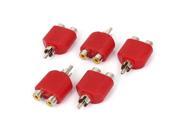 Unique Bargains RCA Male to Dual Female Y Splitter Plug Audio Adapter Connector Red 5pcs