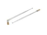 2pcs 370mm Metal 4 Sections Telescopic Antenna Remote Aerial for FM AM Radio