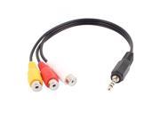 3.5mm 4 Pole 3 Ring Plug to 3 RCA Female Connector Adapter Audio Cable Lead