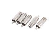 5pcs F Type Female to RCA Male Coaxial Coax Plug TV Adapter Connector Converter