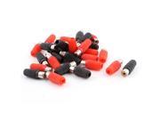 Plastic Handle Female RCA Phono Jack Socket Connector Adapter Red Black 15 Pairs