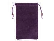 Drawstring Closure Sundries Money Cards Cell Phone Pouch Sleeve Bag Dark Purple